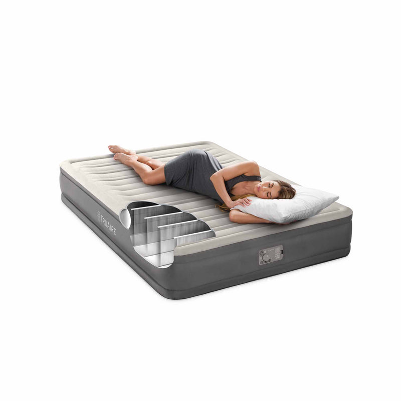 Intex Materasso Gonfiabile Piazza e Mezza TruAire, con Pompa Elettrica Incorporata, 137x191x33 cm