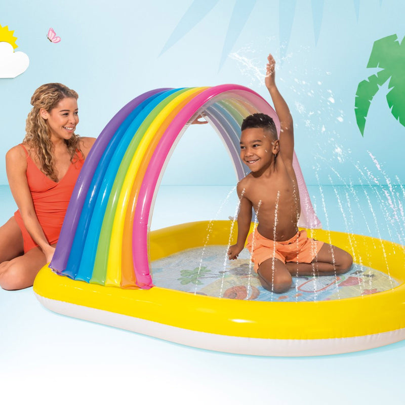 Intex Piscina Baby Arcobaleno con Spruzzino, 147x130x86 cm