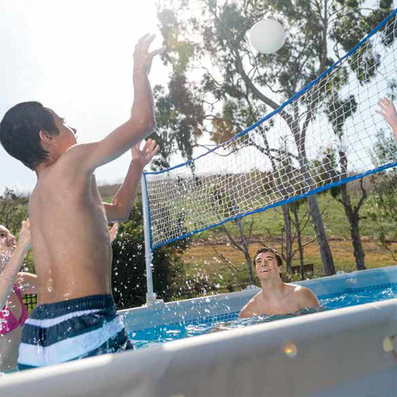 Intex Piscina Ultra XTR Frame rettangolare con Pompa Filtro, Scaletta, Teli, Kit Pulizia e Set Volley, 732x366 cm